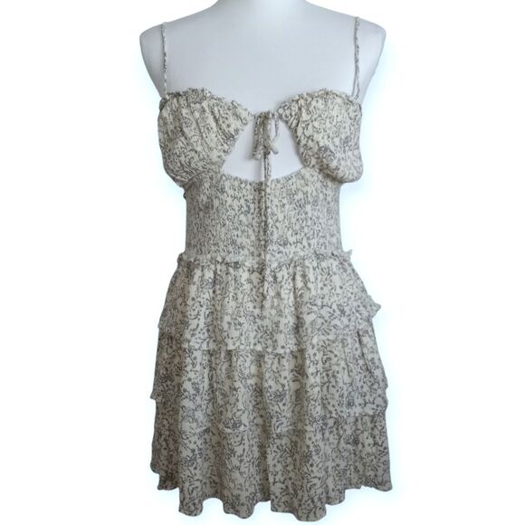 Nectar x Clothing Cream Floral Mini Dress Sz.L EUC - Picture 2 of 9